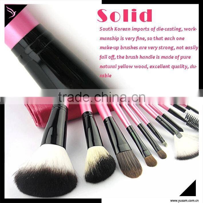 11 pcs makeup brush set with red pouch/Functional cosmetic brushes/make up brushes