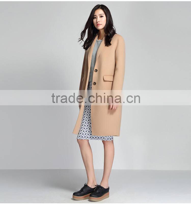 Women's Single-Breasted Wool Cashmere Spring Winter Coat OEM ODM Type Clothes Factory Manufacturer Guangzhou