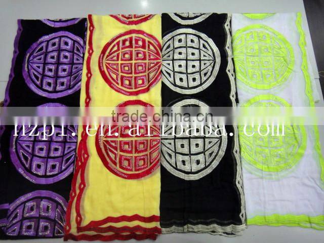 2016 High quality african muslim scarf /embroidered silk scarf/shawl scarf (TJ0186)