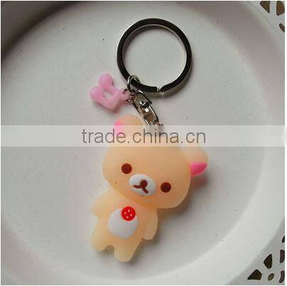 bear boy shaped cute 3d pvc keychain/custom soft pvc keychains