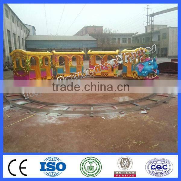 Theme park ride elephant track train