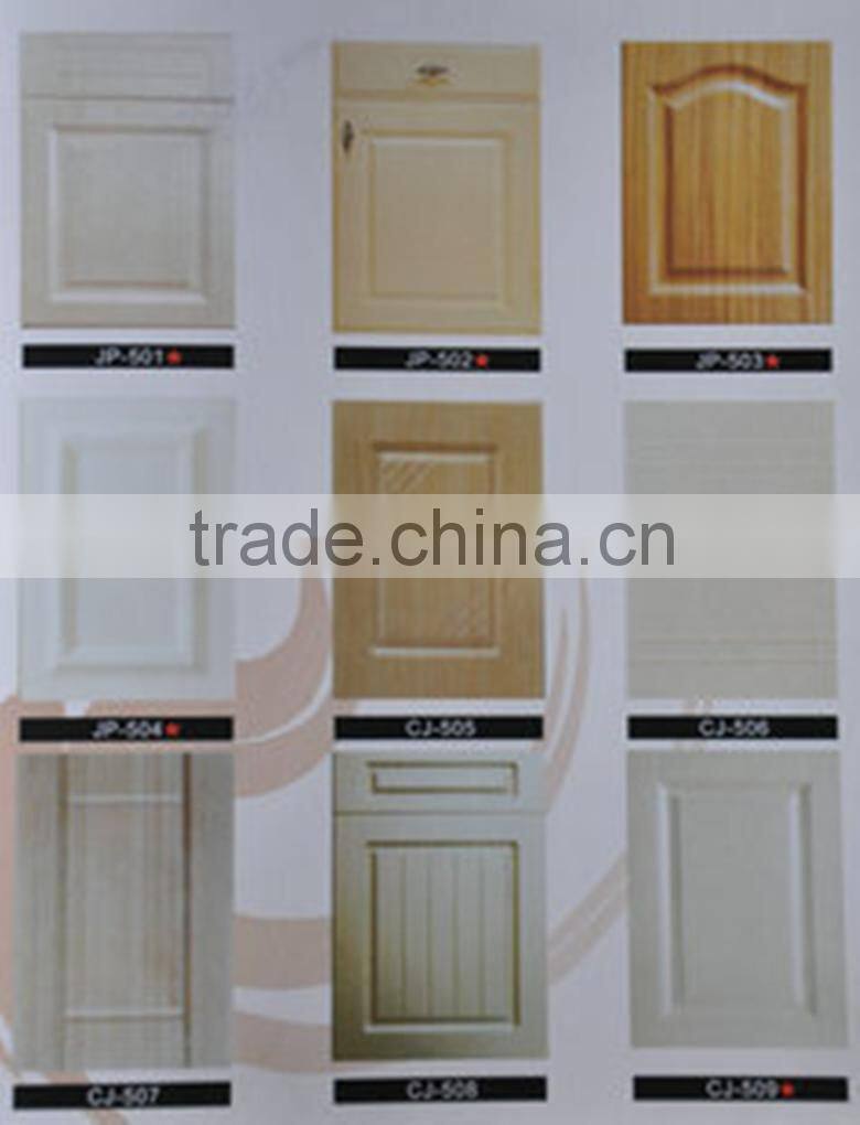 Customized MDF PVC Membrane high gloss kitchen cabinet