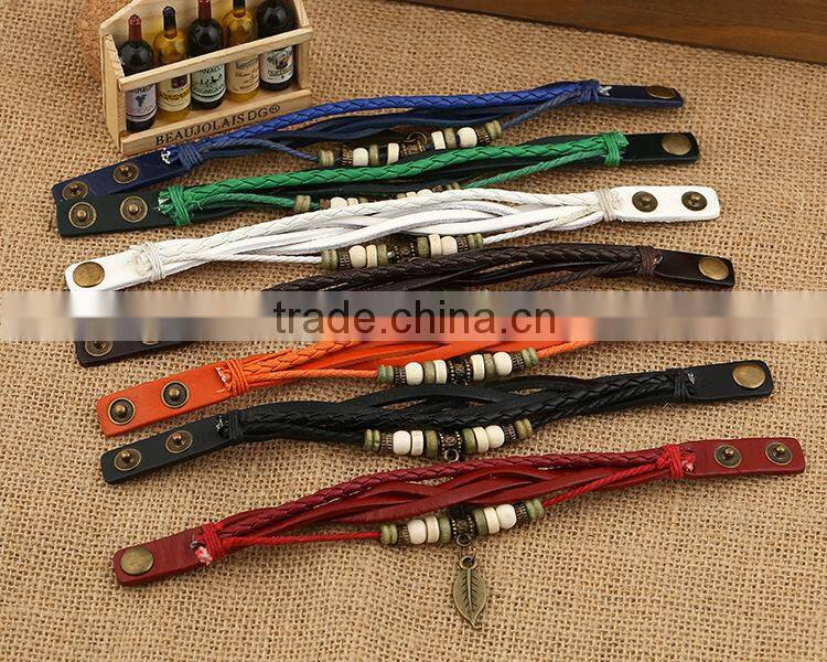 European and American punk bracelet jewelry wholesale fringed owl olive new handmade DIY woven multilayer Fashion charm bracelet