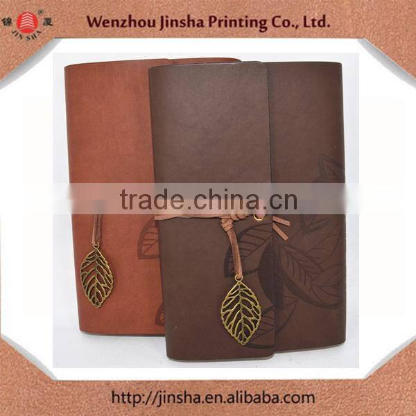 leather organizer file folder organizer notebook loose leaf type with leather rope and copper leaf