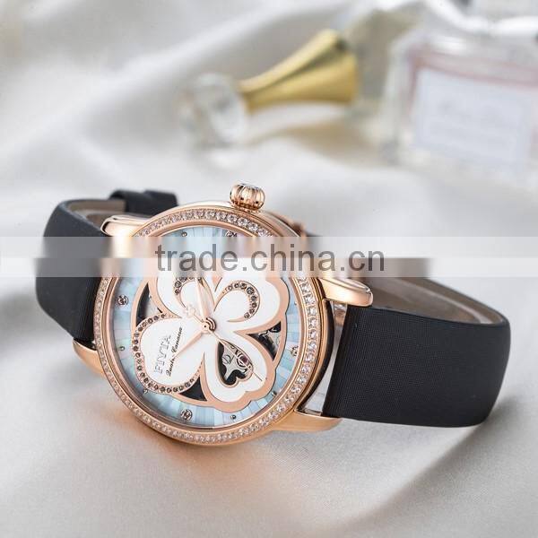 China Direct Factory High Quality Gold Leather Beautiful Lady Watch