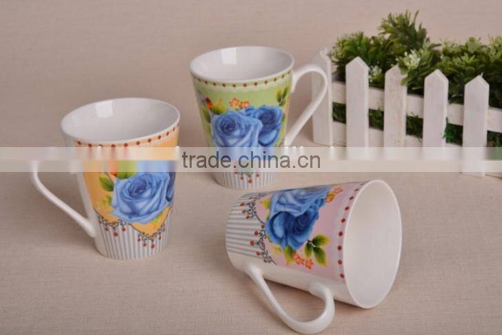 Best Selling porcelain coffee mug ceramic V shape mugs
