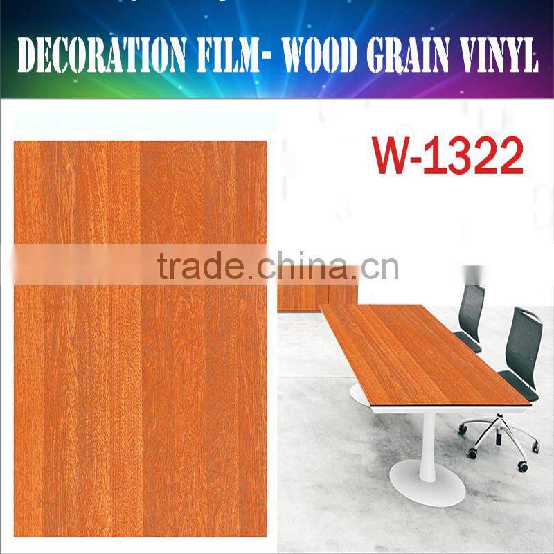 High quality wood grain color decorative pvc kitchen cabinet door film 1.22x50m/roll