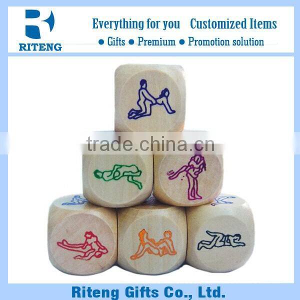 Good Quality Wooden Logo Screen Printing Dice