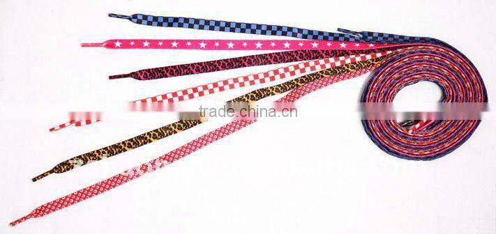 High quality fashion customized flat waxed shoelaces