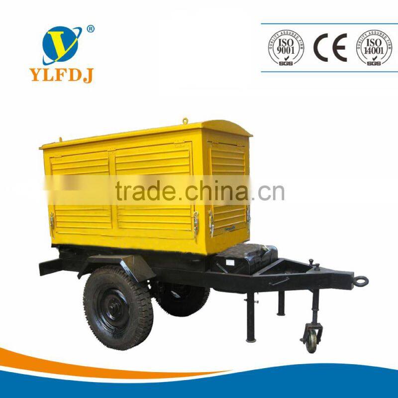 Open Type 40KVA/30KW Diesel Generators Powered by Cummins engine with two-wheeled trailer