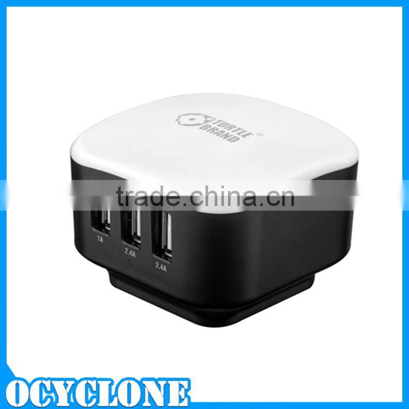 For IOS Smart Phone 3 Port USB Charger Turtle Brand White