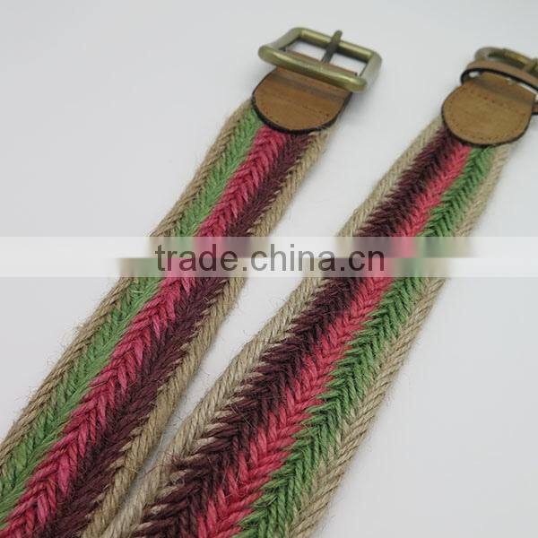 Fashion mixed colors rope fabric belt for women