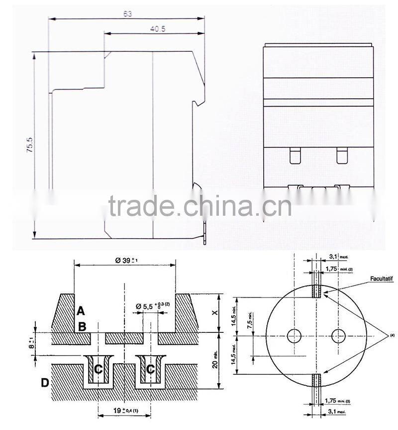 hight quality chenf New Design 16A 110V/220V Din Rail Socket