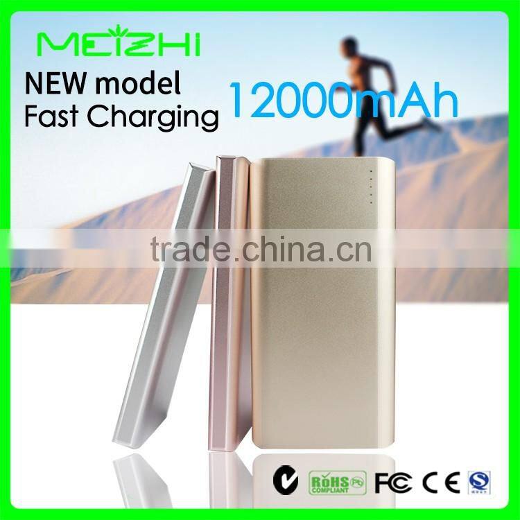 Long lasting high capacity 12000mah power bank with ce rohs