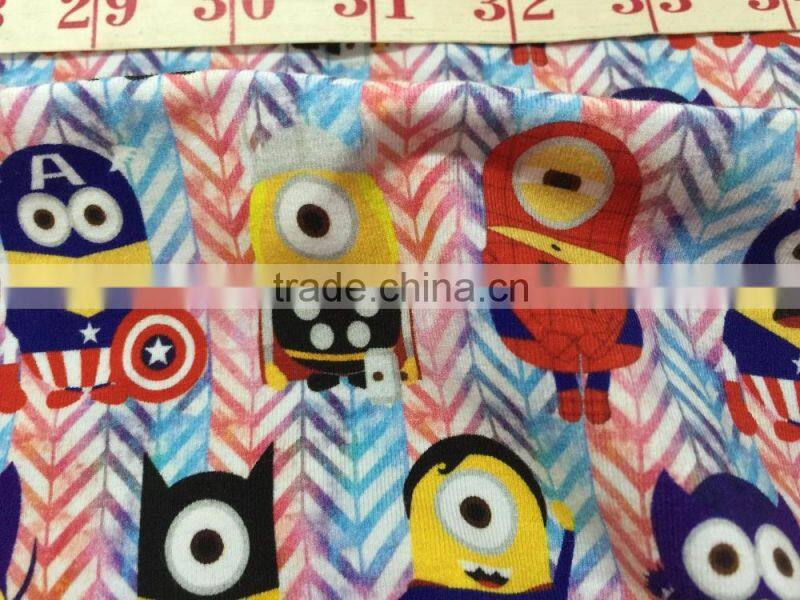 Printed Customized cotton jersey panels print fabric