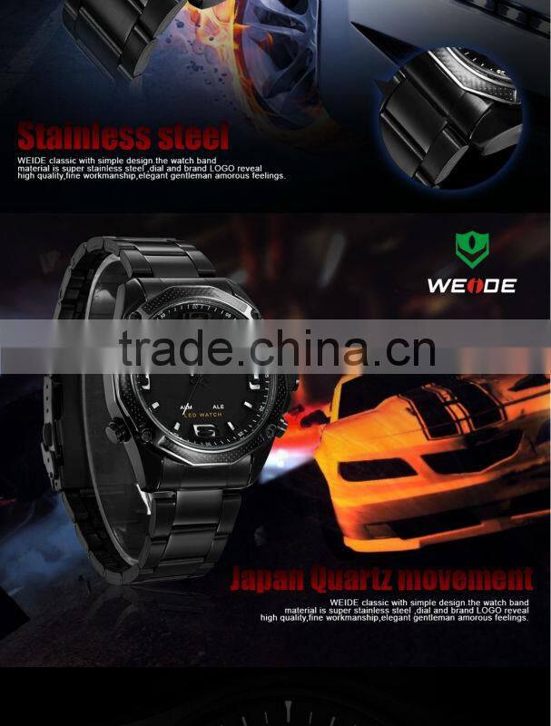 2014 weide JAPAN Miyota Quartz Watch Analog & Digital Watch for Men Military Watches,Men Full Steel Watches/WH2306