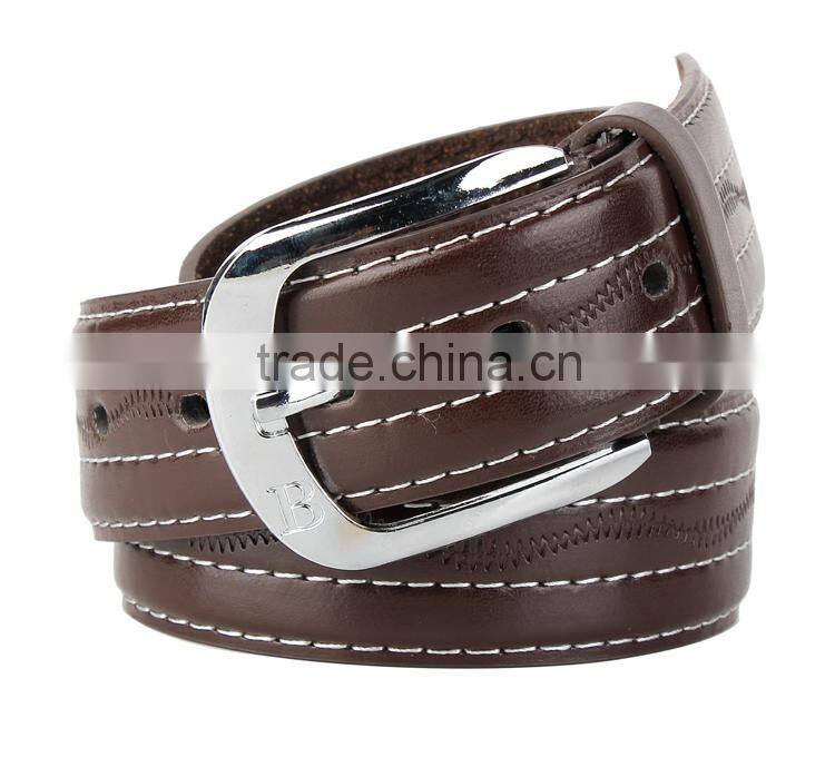 Factory sale lowest price men genuine leather with PU belt