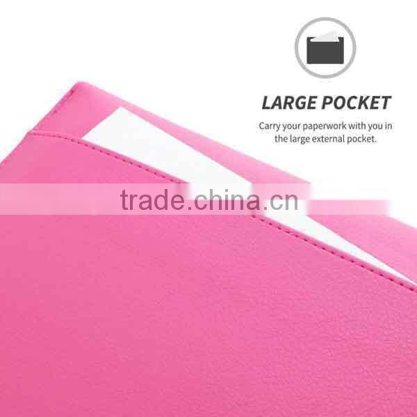 Hot Pink Card Slot Magnetic Leather Sleeve Case For Macbook Air 13 and Macbook Pro 13 With Retina,For Macbook Bag