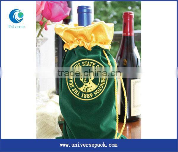 Customized White Velvet Wine Bag With Personal Printing Custom Design Bags