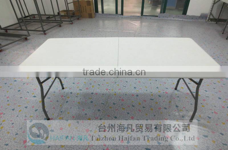 durable 152cm plastic folding dining table and chair for restaurant/high quality adjustable plastic dining table