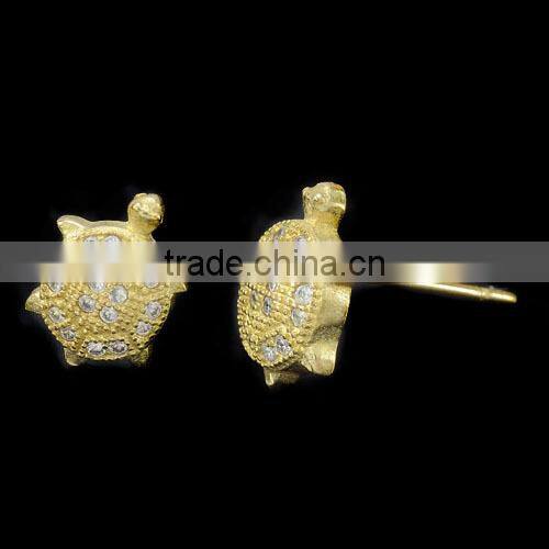 Unique Jewelry Crystal Turtle Stud Earrings
