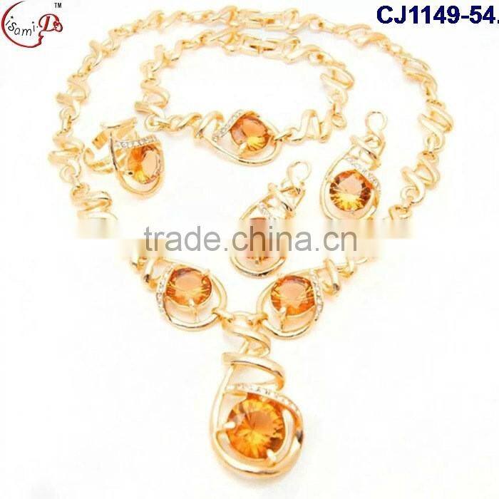 CJ1149-(53-57) 2016 fashion jewelry gold plating with rhinestone jewelry crystal fashion jewelry set