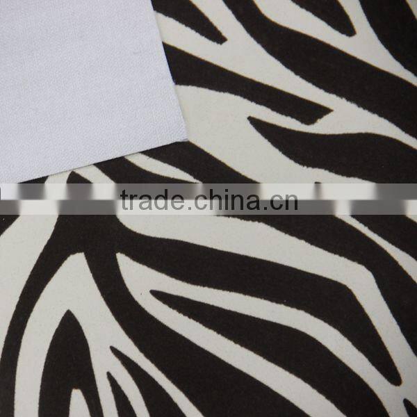 Flock PU bag leather material with cheaper price