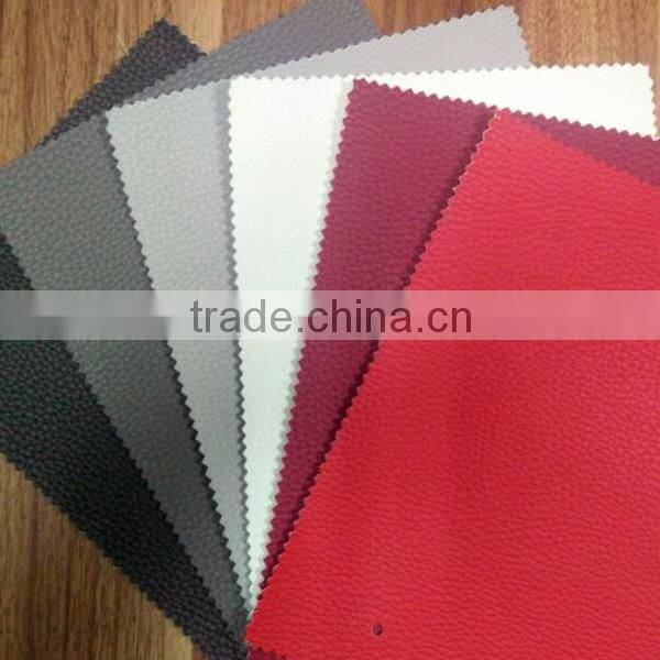 Matte surface PU leather with flock with real leather power backing ,for car seat & sofa usage