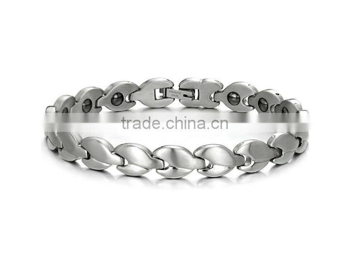 KSTONE Women's 316l Stainless Steel heath magnet bracelet