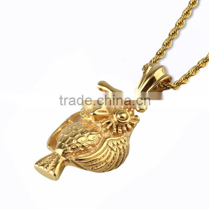 KSTONE Gold plated owl pendant costume pendants jewelry clear meaningful pendants