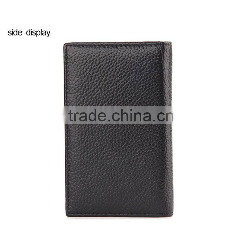 New arrival genuine cowhide leather unisex credit/ID card holder,bifold leather card holder