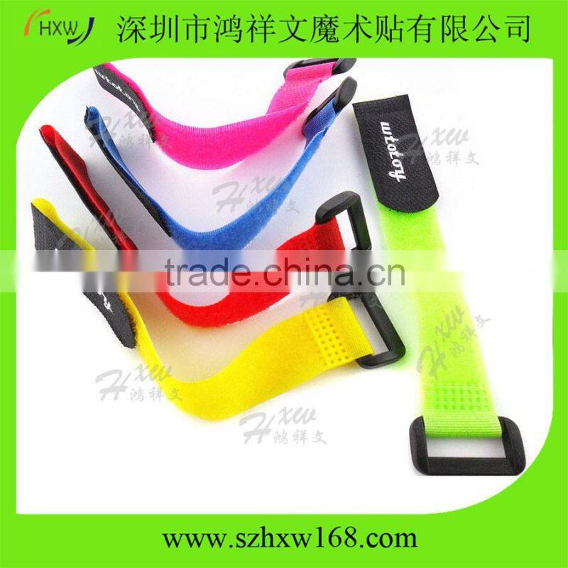 Adjustable nylon wiring accessories hook and loop belt buckle