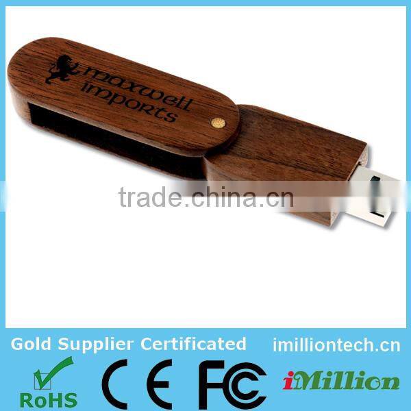 burn the logo onto custom wooden usb stick with wood box