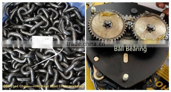 orange colour ball bearing chain block 3m chain block 6ton chain block