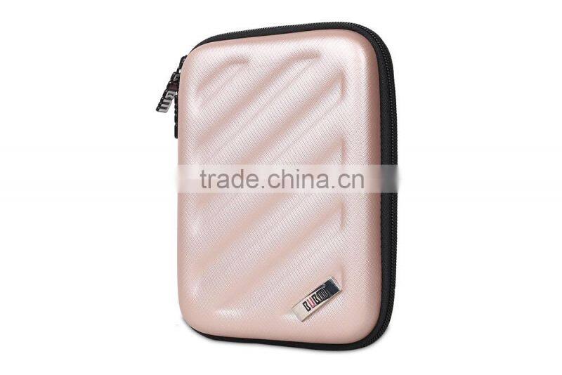 Hot Selling BUBM EVA+PU Ladies Champagne gold travel usb flash drive storage Hand bag