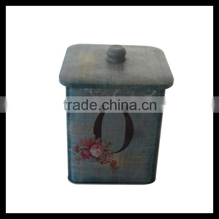 Square Easy Open Lid Colorful Metal Biscuit Tin Box For Home/Office