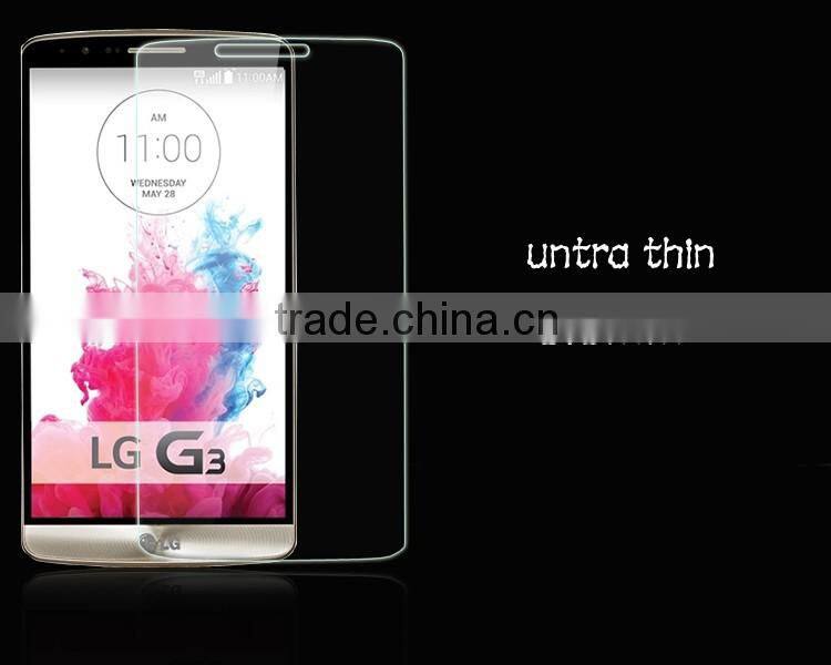 Free sample 0.3mm 2.5D 9H Anti Scratch Screen Protector Film for LG G3 Tempered Glass