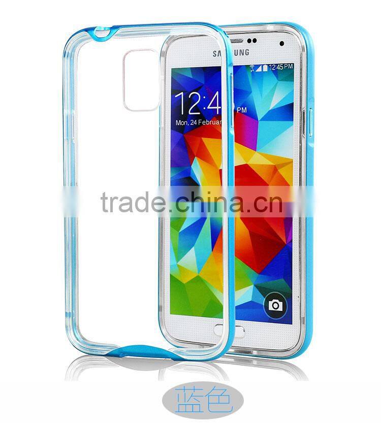 Soft tpu armor cover for samsung galaxy s5 transparent tpu pc frame case cover