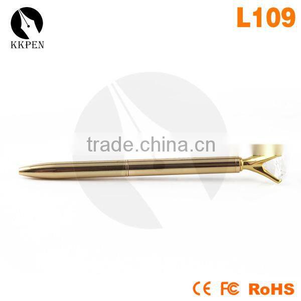 Gift Customized logo Promotional crystal ball pen with crystal on top