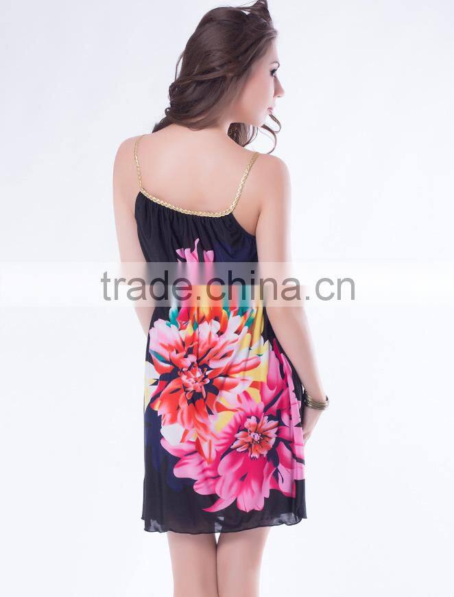 Popular design top quality with wholesale price mature women summer one piece dress