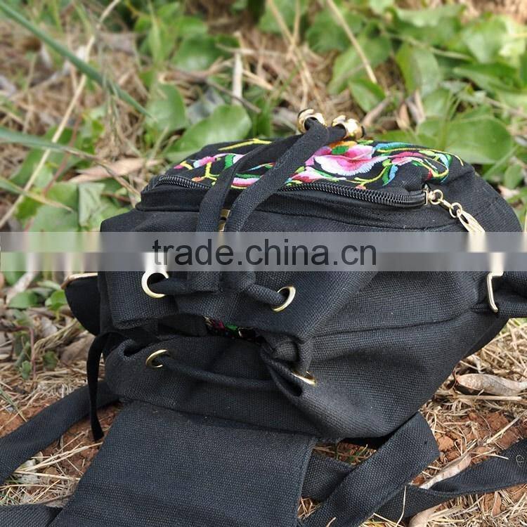 Vintage canvas backpack bag/Ladies shoulder bag fashion/special fabric beauty bags backpack canvas for kids