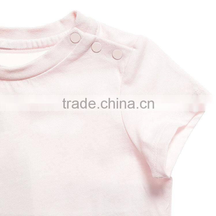 custom design print baby clothes, plain pink baby girl t shirts