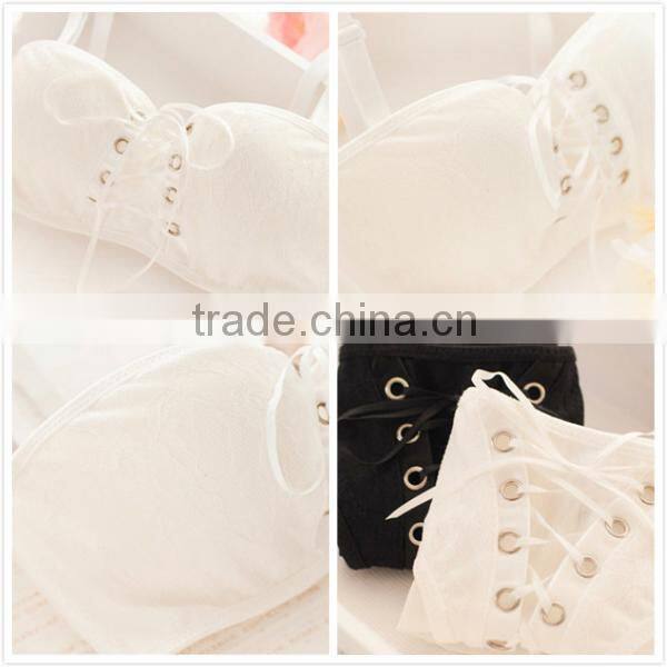 Underwear Padded Push Up Bra Set, Princess straps belt, lace bra and panty set for women
