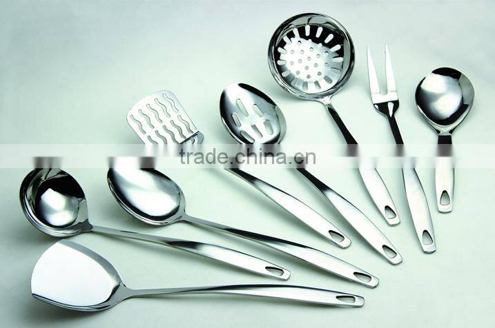 Guangdong 6 pcs Stainless steel Kitchen Utensils with colorful plastic handle