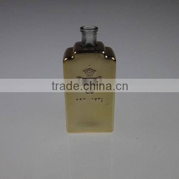 50ml gold clock shaped fragrance glass bottle