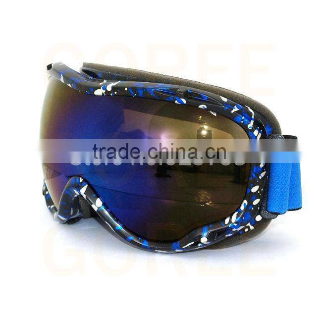 Dual Lenses Ski goggles Snowboard Skate Goggles Motorcycle Off-Road Cycling Blue Lenses Goggle Glasses Eyewear