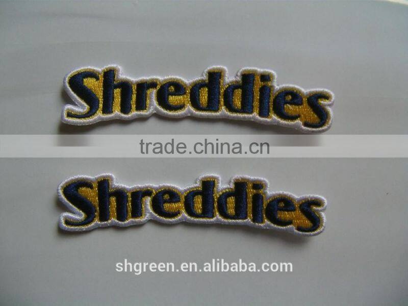 Lovely full embroidery letters tag with back adhesive