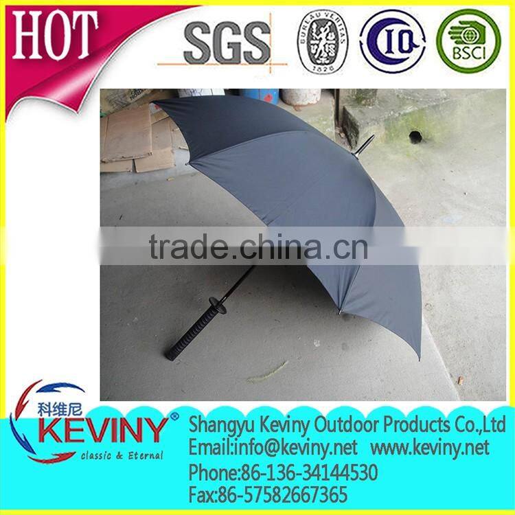 8K katana handle umbrella straight auto open umbrella with sword handle manufacture by china parasol factory