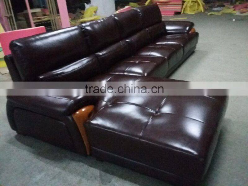 wholesale Guangzhou modern genuine leather half round corner living room sofa