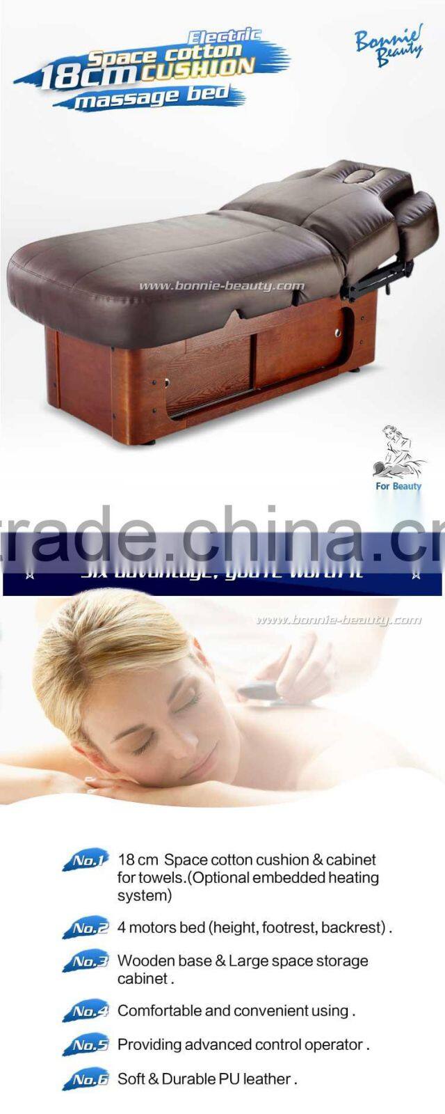BN-A206 comfortable solid wood massage table with cabinet for sale